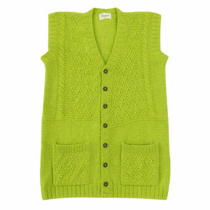 Cardigan | 100% Wool | Lime Green - Mojopanda Organic Store