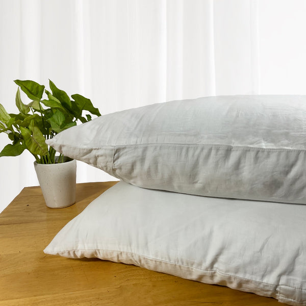 Bamboo  Pillow with  Wool Infill | Color Queen Off-White Off- White | Material Bamboo Fabric and Wool Infill 