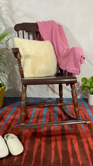 White Cushion with Sherpa Fabric Front and Back - Mojopanda Organic Store