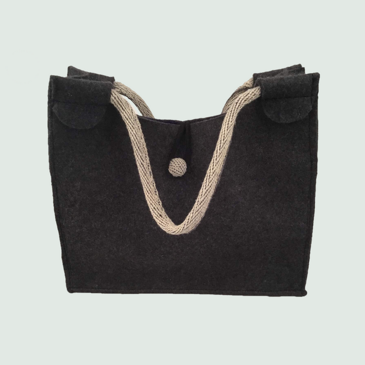 Dark-Grey-Organic-wool-felt-Tote-Bag