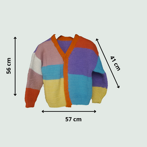 Rang Biranga Cardigan for women - Size Chart 56 cm X 57 cm