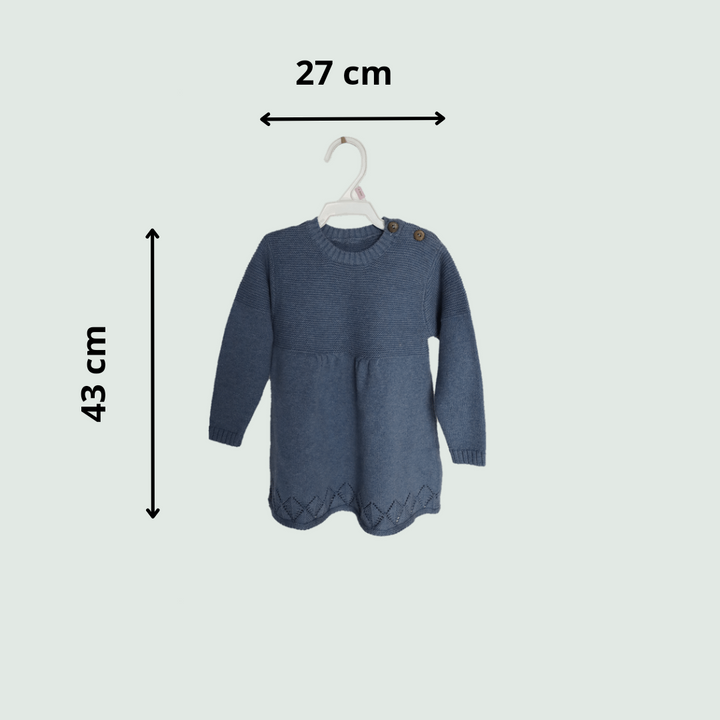 Blue Baby Frock - Size chart 