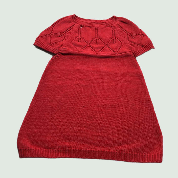 Scarlet Red Baby Frock - Front View