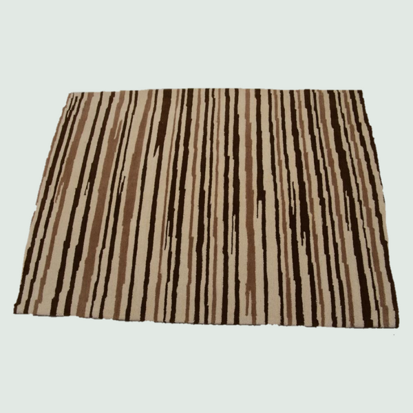 Tiger Striped Hand-Tufted Carpet - Front View
