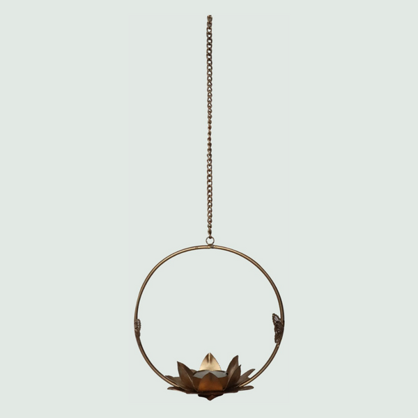 Hanging Lotus T-Light | Christmas Gift - Front View