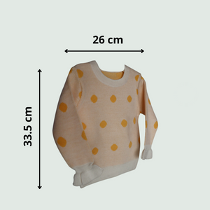 White-Yellow Polka Dots Sweater for Baby I 100% Organic Cotton - Mojopanda Organic Store
