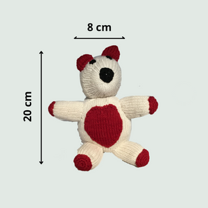 Teddy Bear Hand Knitted Stuffed/Plush/Soft Toy | 100% Organic | Health-pro - Mojopanda Organic Store