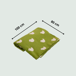 Green Birdies Knitted AC Blanket/Quilt for Baby | 100% Organic Cotton - Mojopanda Organic Store