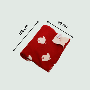 Red Birdies Knitted AC Blanket/Quilt for Baby | 100% Organic Cotton - Mojopanda Organic Store