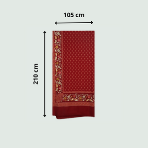 Maroon Embroidered Odhani | Stoles & Shawls - Mojopanda Organic Store