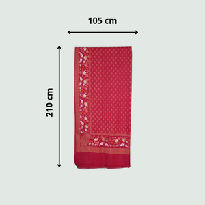 Pretty Pink Embroidered Odhani | Stoles & Shawls | 100% Wool - Mojopanda Organic Store