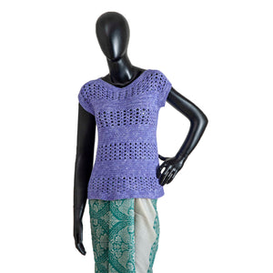 Organic Cotton | Top- Crochet | Purple - Mojopanda Organic Store
