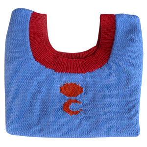 Organic Wool | Top - Sun & Moon Design | Red & Wild Blue - Mojopanda Organic Store