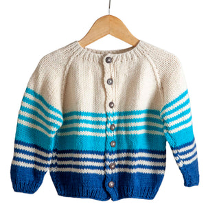 Cardigan Multi color | For Girl & Boy | 100% Organic Wool | Size-2 Years - Mojopanda Organic Store