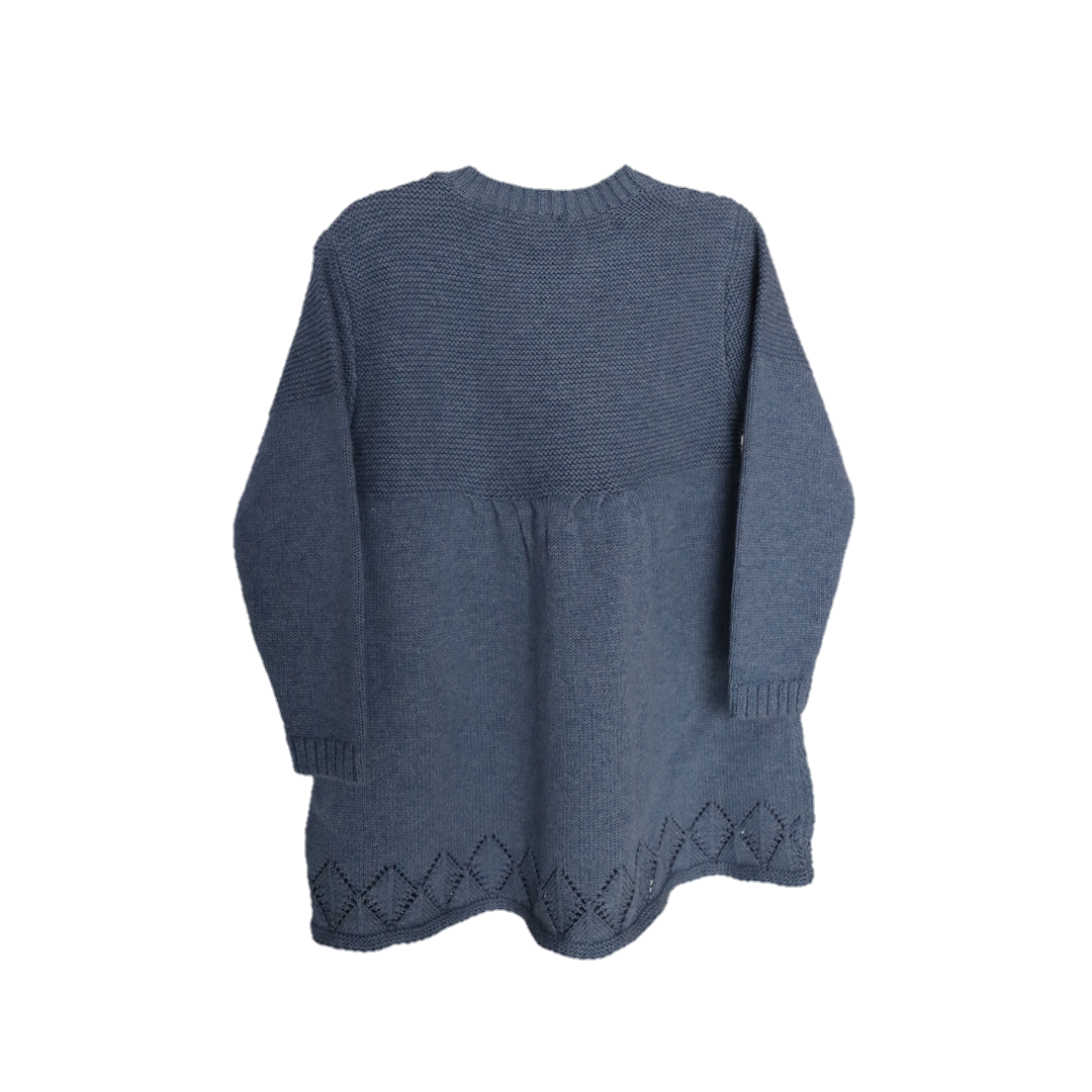 Blue Baby Frock I 100% Organic Cotton - Mojopanda Organic Store