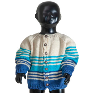 Cardigan Multi color | For Girl & Boy | 100% Organic Wool | Size-2 Years - Mojopanda Organic Store