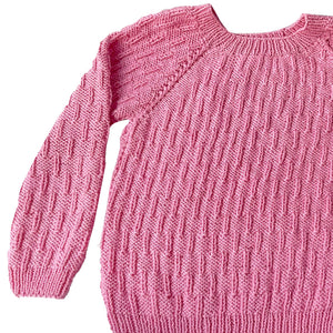 Organic Wool | Pullover | Ivory | Classic Rose | Size- 8-9 years - Mojopanda Organic Store