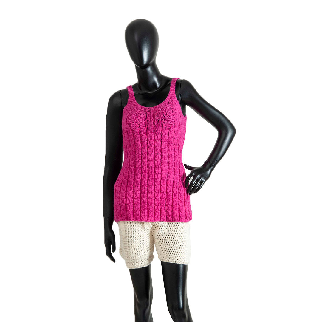 Organic Wool | Tank Top | Fuchsia Fedora - Mojopanda Organic Store