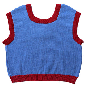 Organic Wool | Top - Sun & Moon Design | Red & Wild Blue - Mojopanda Organic Store
