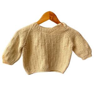 Organic Wool | Pullover | Ivory | 12 Months - Mojopanda Organic Store
