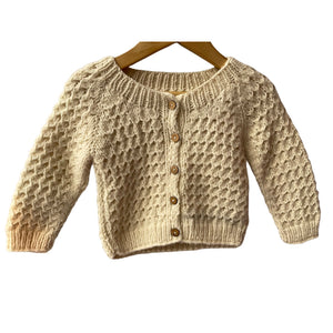 Ivory Cardigan for Boys | 100% Organic Wool - Mojopanda Organic Store