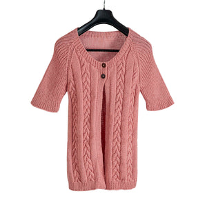 Organic Wool | Cardigan | Dark Salmon - Mojopanda Organic Store
