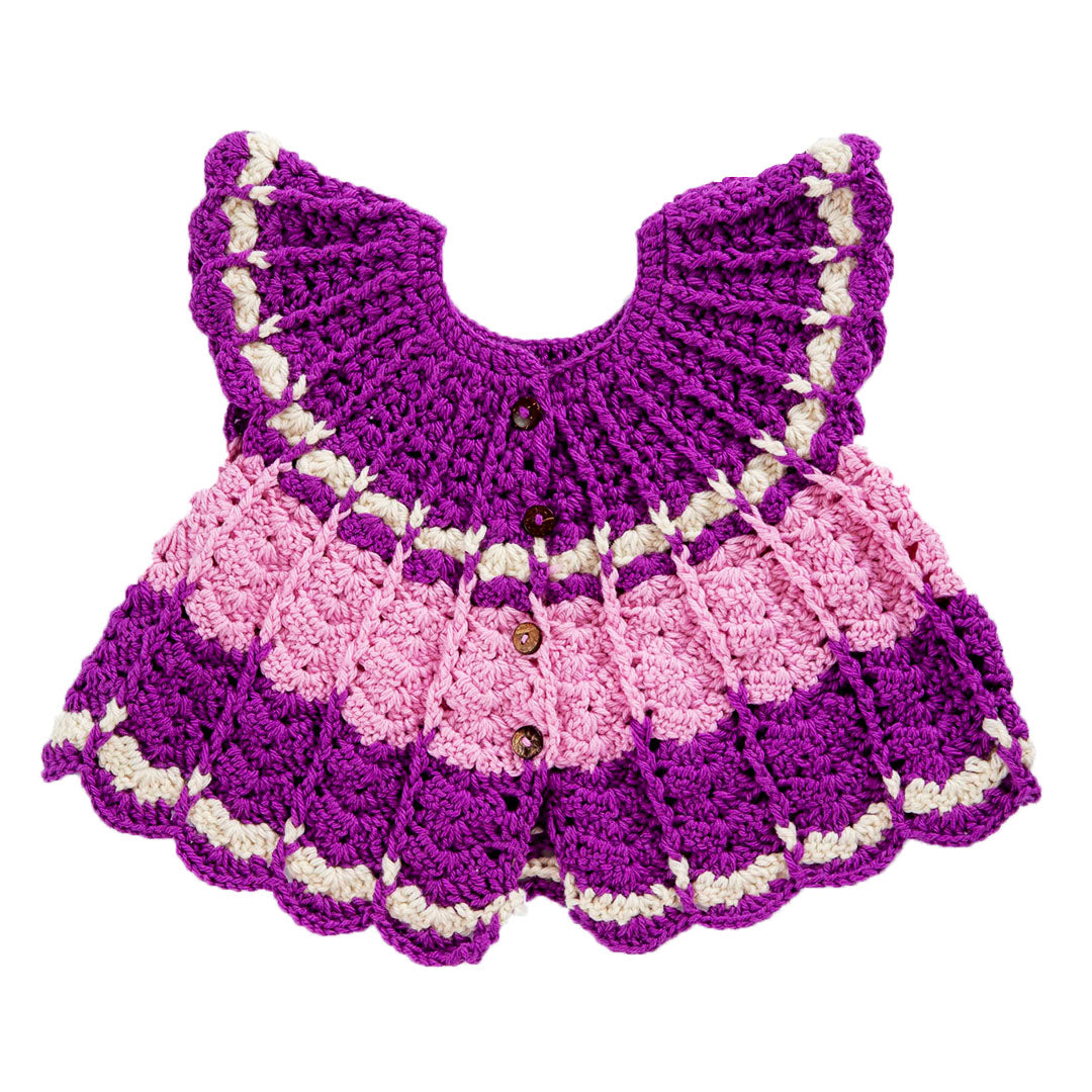 Frock Multi Color | For Baby Girl | 100% Organic Wool - Mojopanda Organic Store