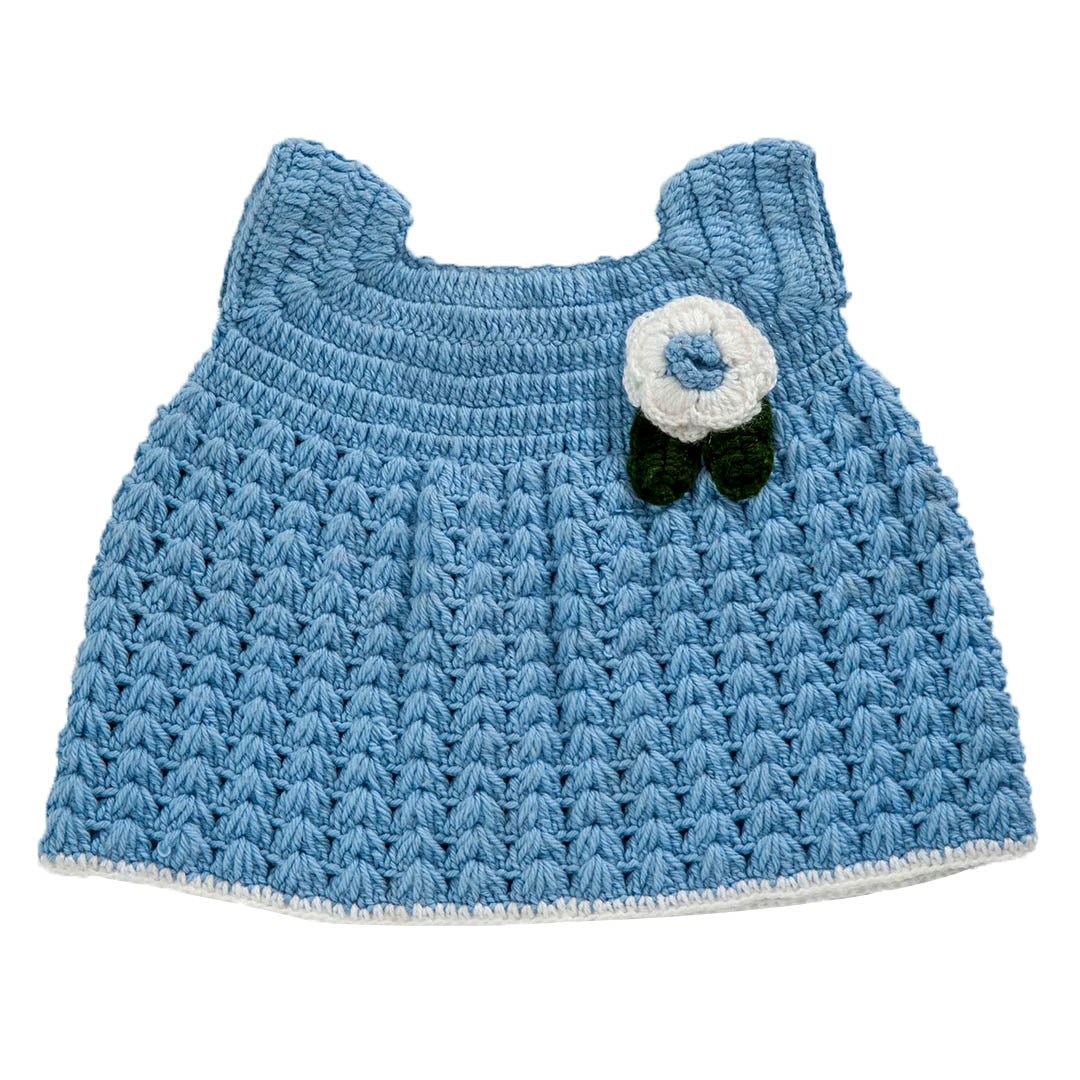 Frock Rock Blue - Crochet | For Baby Girl | 100% Organic Wool - Mojopanda Organic Store