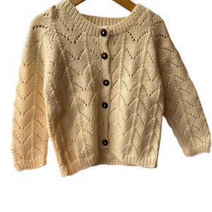 Cardigan Ivory | For Girl & Boy | 100% Organic Wool - Mojopanda Organic Store
