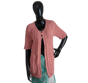 Organic Wool | Cardigan | Dark Salmon - Mojopanda Organic Store