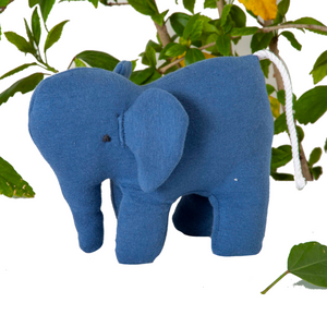 Elephant soft toy Dark Blue/ Made in India /Baby/ Plush/Soft Toy | 100% Premium Cotton - Mojopanda Organic Store