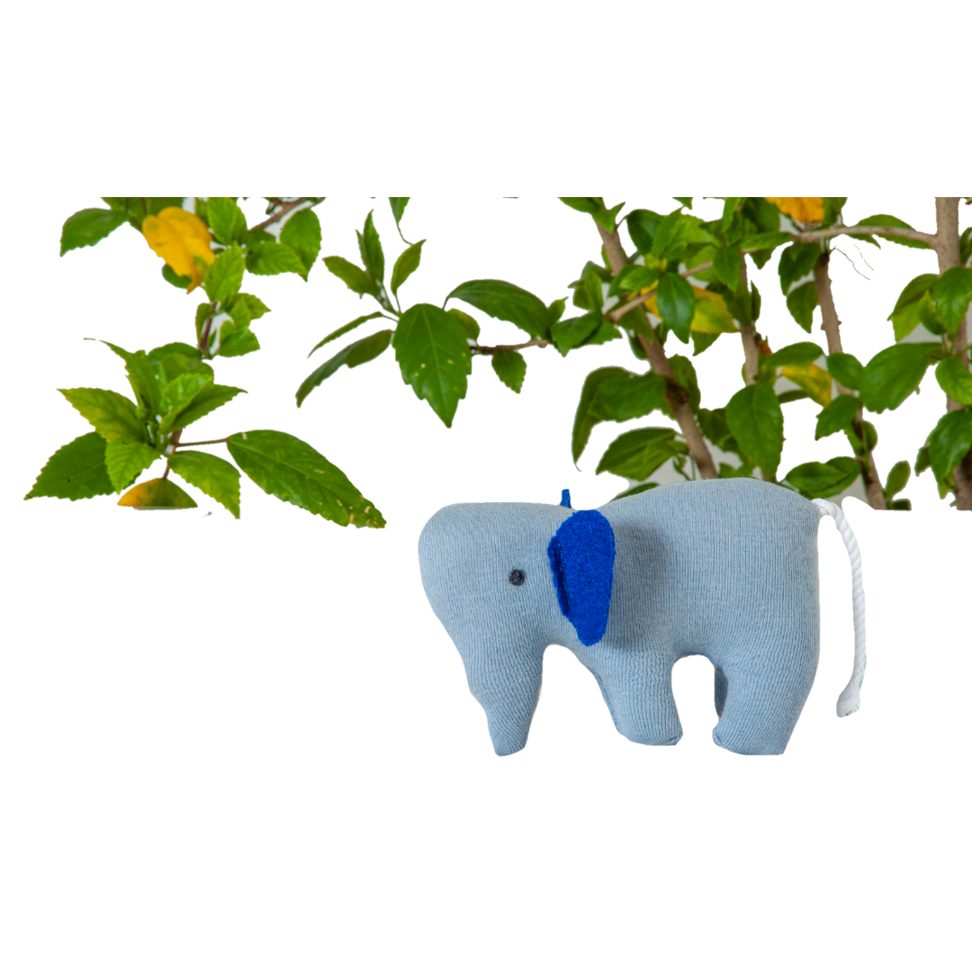 Elephant Soft Toy Sky Blue/ Made In India /Plush/Baby/Soft Toy | 100% Premium Cotton - Mojopanda Organic Store