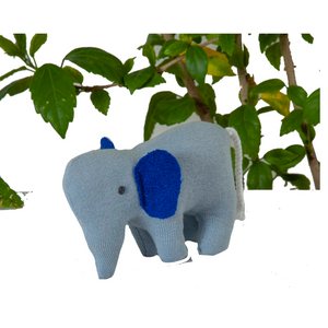 Elephant Soft Toy Sky Blue/ Made In India /Plush/Baby/Soft Toy | 100% Premium Cotton - Mojopanda Organic Store