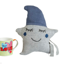 Joker Pillow Grey & Blue Knitted Stuffed/Plush/Soft Toy | 100% Premium Cotton - Mojopanda Organic Store