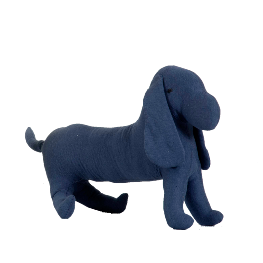 Dog Knitted Dark Blue Stuffed/Plush/Soft Pet Toy | 100% Premium Cotton - Mojopanda Organic Store