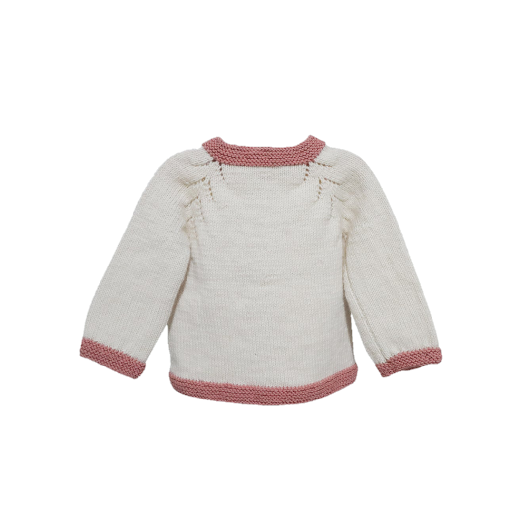 Border Brown Sweater for Baby | 100% Organic Wool - Mojopanda Organic Store