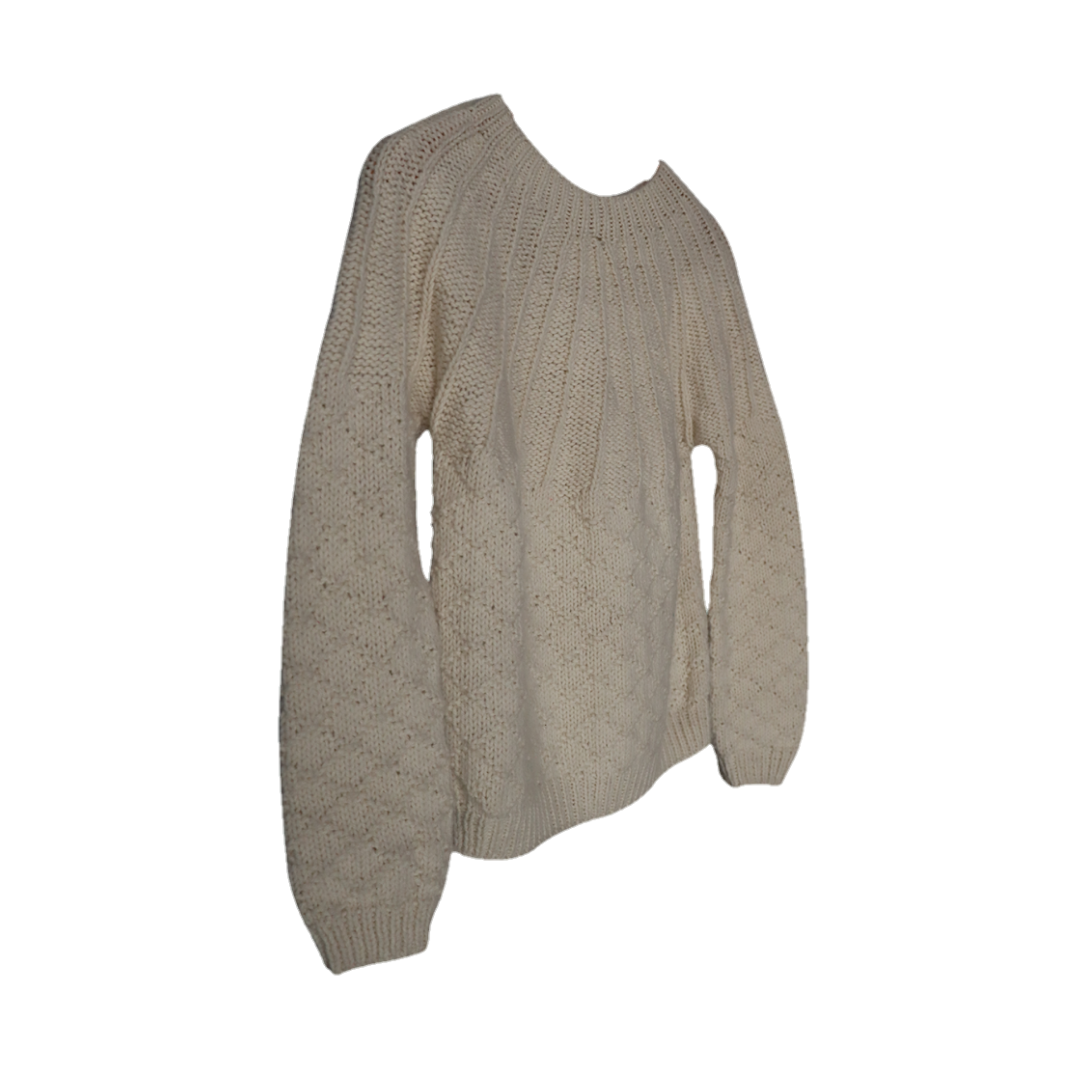 Sea Shell White Sweater for Baby I 100% Organic wool - Mojopanda Organic Store
