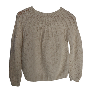 Sea Shell White Sweater for Baby I 100% Organic wool - Mojopanda Organic Store