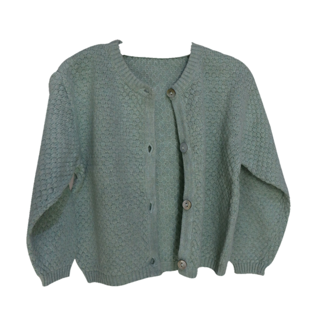 Sea-Green Angrakha Sweater for Baby I 100% Organic Cotton - Mojopanda Organic Store
