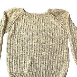 Organic Wool | Pullover | Ivory | Classic Rose | Size- 8-9 years - Mojopanda Organic Store