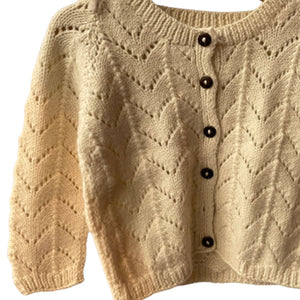 Cardigan Ivory | For Girl & Boy | 100% Organic Wool - Mojopanda Organic Store