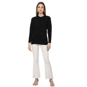 Organic Wool | Pullover with 2 Pockets | Black - Mojopanda Organic Store