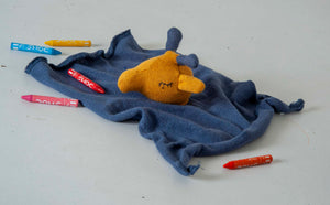 Giraffe Comforter Mustard and Blue Stuffed/Plush/Soft Toy | 100% Organic cotton - Mojopanda Organic Store