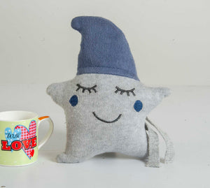 Joker Pillow Grey & Blue Knitted Stuffed/Plush/Soft Toy | 100% Premium Cotton - Mojopanda Organic Store