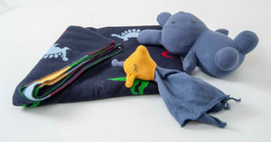 Gift Set of 4 (Blanket with Muslin Bib, Rabbit, Giraffe Comforter) | 100% Organic Cotton - Mojopanda Organic Store