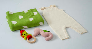 Green Birdies Knitted AC Blanket/Quilt for Baby | 100% Organic Cotton - Mojopanda Organic Store