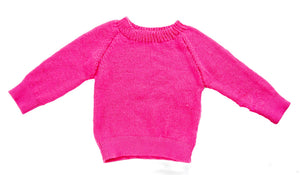 Organic Wool | Pullover | Fuchsia Fedora | Size- 5 years - Mojopanda Organic Store
