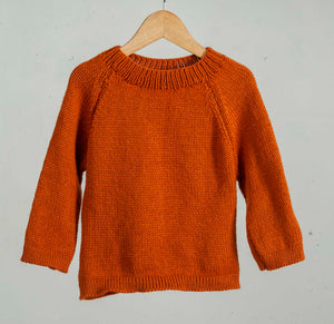 Organic Wool | Pullover |Tomato Cream | Size-5 years - Mojopanda Organic Store