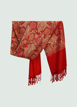 Odhni Floral Motif - Embroidered - Multi color | Stoles & Shawls - Mojopanda Organic Store
