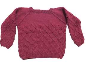 Organic Wool | Pullover Red Alert | Wild Blue / Red Alert |size-3 years - Mojopanda Organic Store